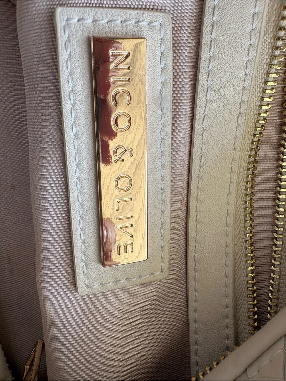Nico & Olive Cream Woven Hobo Shoulder Bag